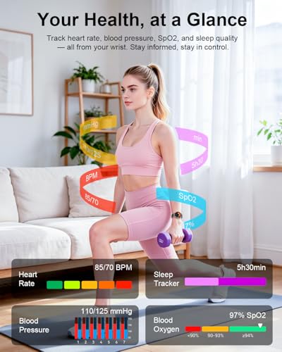 Image of Smart Watches for Women, 1.27 inch Fitness Watch with Bluetooth Make & Answer Calls,24H Heart Rate /SpO2 /Sleep Monitor,120+ Sport Modes IP68 Fitness Tracker Compatible with iOS & Android (4 Straps,Black)