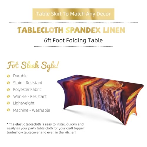 Nappe extensible anti-plis pour table rectangulaire de fête de 1,8 m - 6