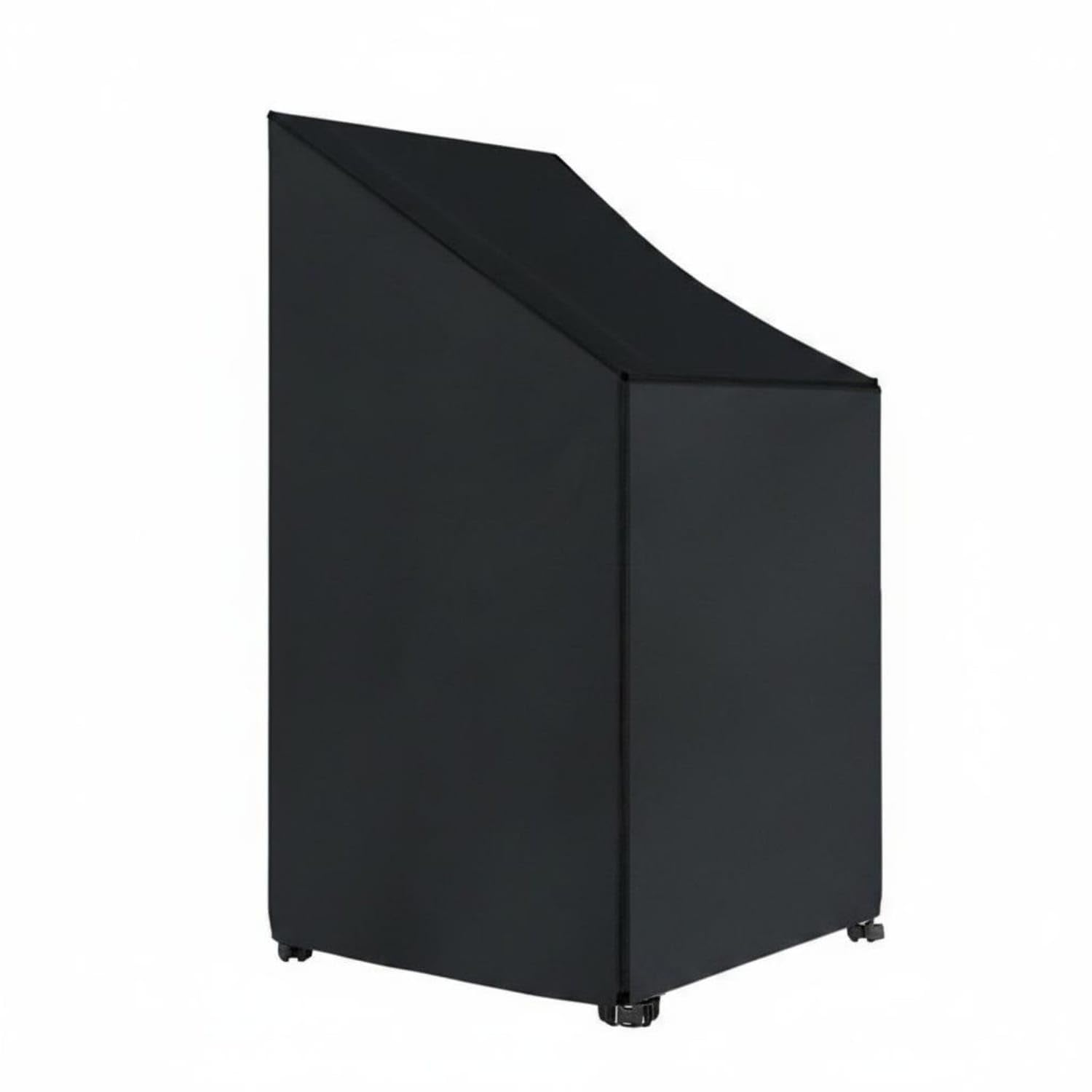 Waterproof Stackable Patio Chair Cover Weather Resistant Stacking Chair Cover Dustproof Heavy Duty for Garden, 65-75-120-85cm, Black 600D PVC | Home & Garden-image-17