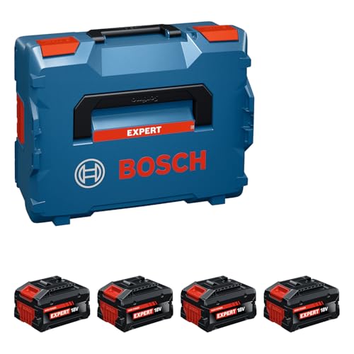 Bosch EXPERT 18V System Hochleistungsakku-Set: 4x EXBA 18V-55, L-BOXX 136