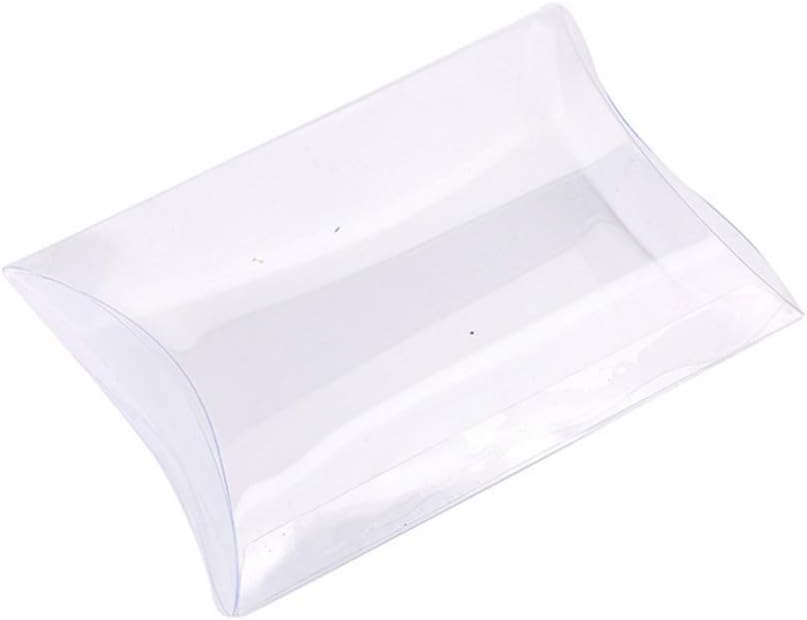 OHEETU 20Pcs Clear Plastic Pillow Gift Boxes Mini Party Favor Box for Candy Jewelry Wedding Supplies(3.5x2.75x1Inch)