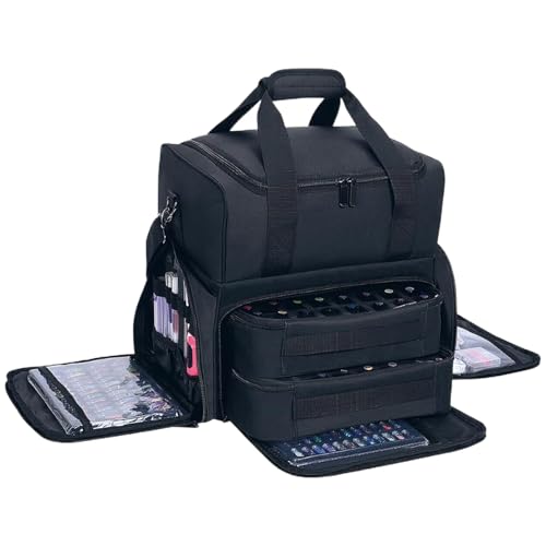 Bolsa organizadora de esmaltes de uñas | Mochila organizadora de esmaltes de uñas con 70 frascos y lámpara de uñas | Estuche Organizador de esmaltes de uñas | Estuche portátil para esmaltes de uñas
