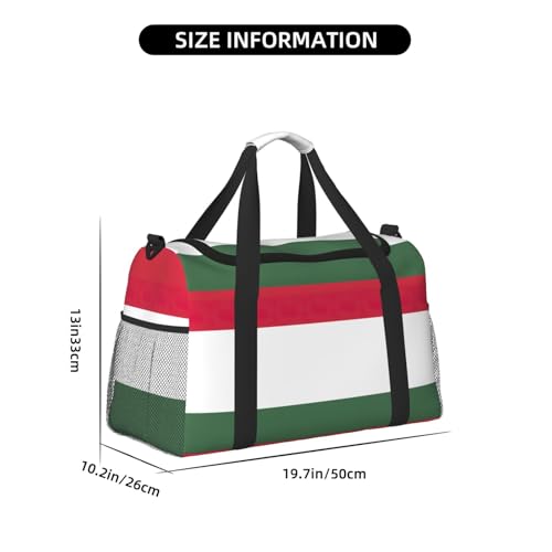 Flag Of Hungary Print Travel Duffle Bag For Men Women Sport Gym Handbag With Shoulder Strap For Travel4