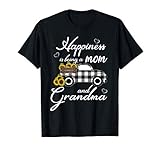Sunflower Grandma Shirt Happiness is being a Mom and Grandma T-Shirt