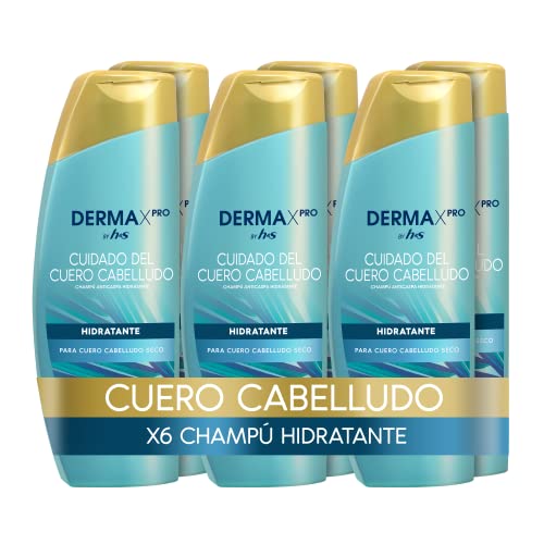 H&S DERMAXPRO Champú Anticaspa Hidratante Para Cuero Cabelludo Seco – Con Aloe Activo, Vitamina E Y Leche De Coco – Clínicamente Probado Y Dermatológicamente Testado – 300ml x6