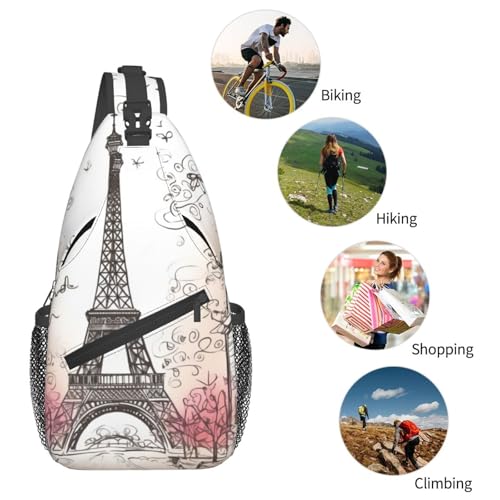 Bolso cruzado tipo sling para hombre y mujer negro miniatura 6