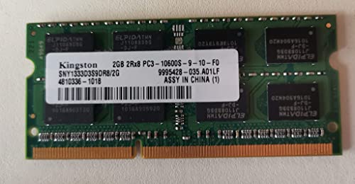 Modulo Ram per PC portatile Kingston, SNY1333D3S9DR8, 2 GB, DDR3, PC3-10600S, SODIMM, 1333 MHz, CL9, double face, 1Rx8.