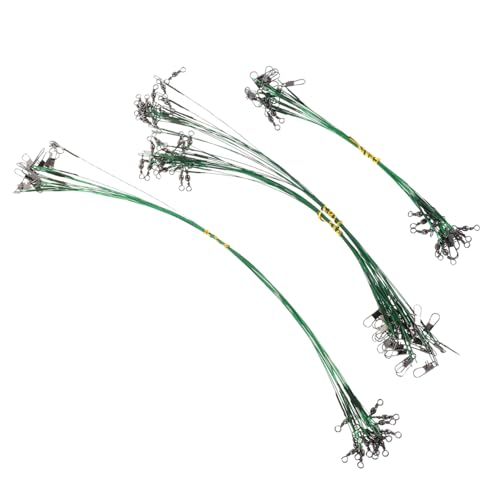 ibasenice 1Set Fishing Leaders Bite Steel Wire with Swivels Snap Connectors for Saltwater Freshwater Fishing Tangle Performance Effortless Setup