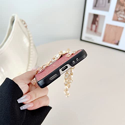 Étui de luxe dégradé pour Samsung Galaxy Z Flip 4 avec perles d'ours et diamants chic - 4