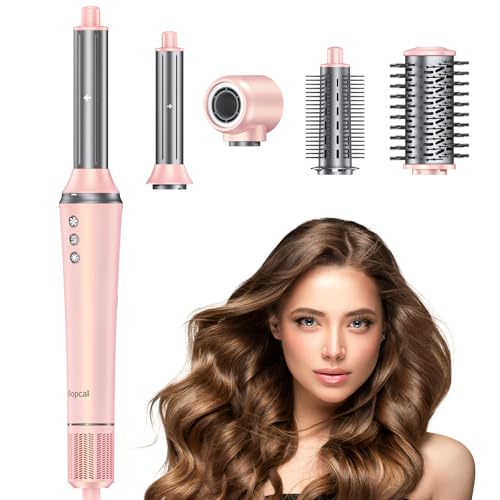 Bopcal 5 in 1 Hot Air Styler Wrap – High-Speed Hair Dryer Brush with Auto Wrap Curlers, Fast Drying & Frizz-Free Styling, Smart Heat Control, No Heat Damage, Lightweight, Giftable for Women