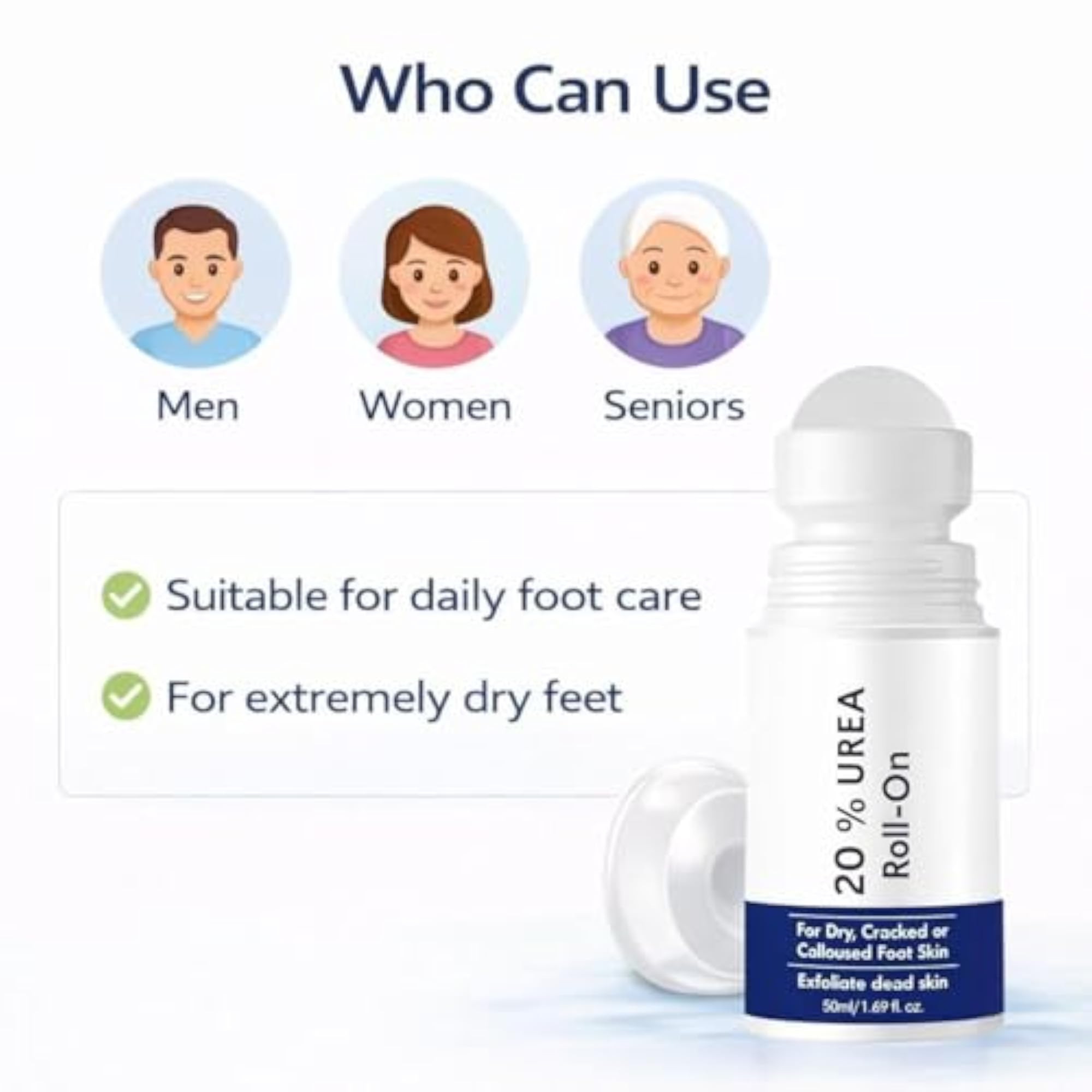 20% Urea Foot Cream Roll-On for Cracked Heels