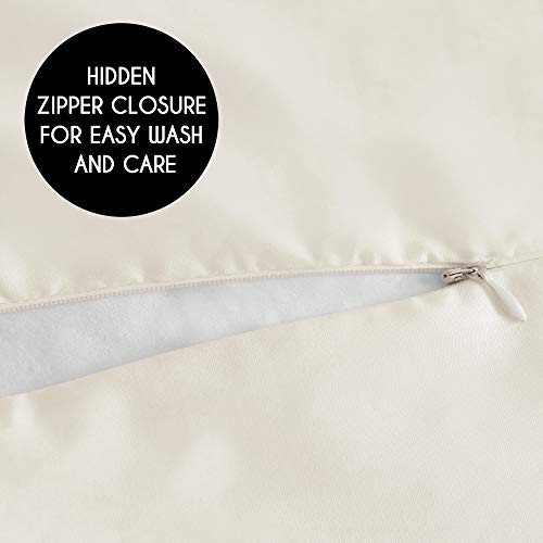 Image of Bohemian Boho Chic Ivory Macrame Tufted Tassel 2 pc. Twin / Twin XL Size Bed Bedding Set Duvet Comforter Cover / Sham Solid Cream Textured Minimalist Off White Cotton Fringe Farmhouse Indie Dorm Teen