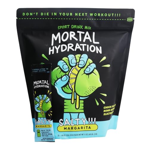 Mortal Hydration Bold Electrolyte Drink Mix | Adjustable Sodium 450920mg | Clean Low-Carb Hydration for Cycling Running Endurance Training & Everyday Hydration | 25 Servings | Salty Margarita