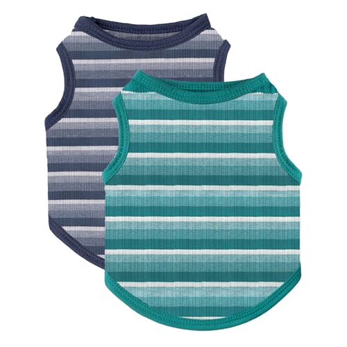 2-Pieces-Stripe-Dog-Clothes-for-Small-Dogs-Girl-Boy-Spring-Summer-Dog-Shirt-Soft-Elastic-Puppy-Clothes-Outfit-for-Chihuahua-Teacup-Breathable-Mini-Dachshund-Pet-Clothing
