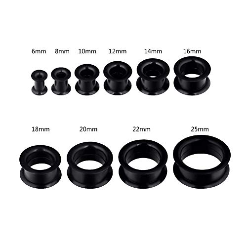 Oyaface 20 PCS Piercing Tunnel Set Soft/Hard Silicone Flesh Ear Plugs 2g-25mm Flexible Ear Stretching Gauge Expander2