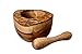 Naturally Med - Mortier et Pilon en Bois d'Olivier, Rustique - 14cm