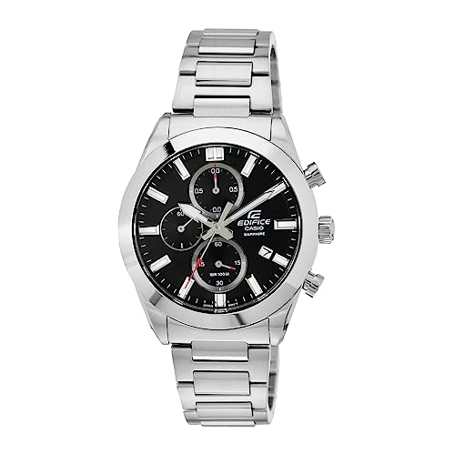 Image of Casio Edifice EFB-710D-1AVUDF Black Analog Dial Silver Stainless Steel Band Men's Watch Chronograph Sapphire Glass ED580