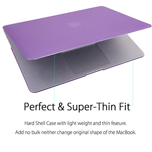 UESWILL Smooth Matte Hard Shell Case Cover for 2010-2017 Release MacBook Air 13 inch (Model A1466 / A1369) + Microfibre Cleaning Cloth, Purple