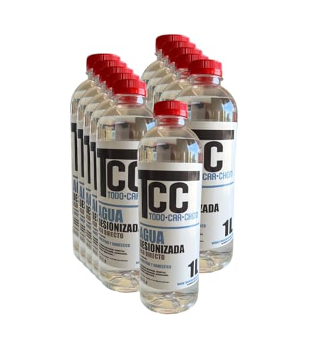 Genérico Agua destilada 1 L (Pack de 10 uds) - Agua desionizada Multiples usos.