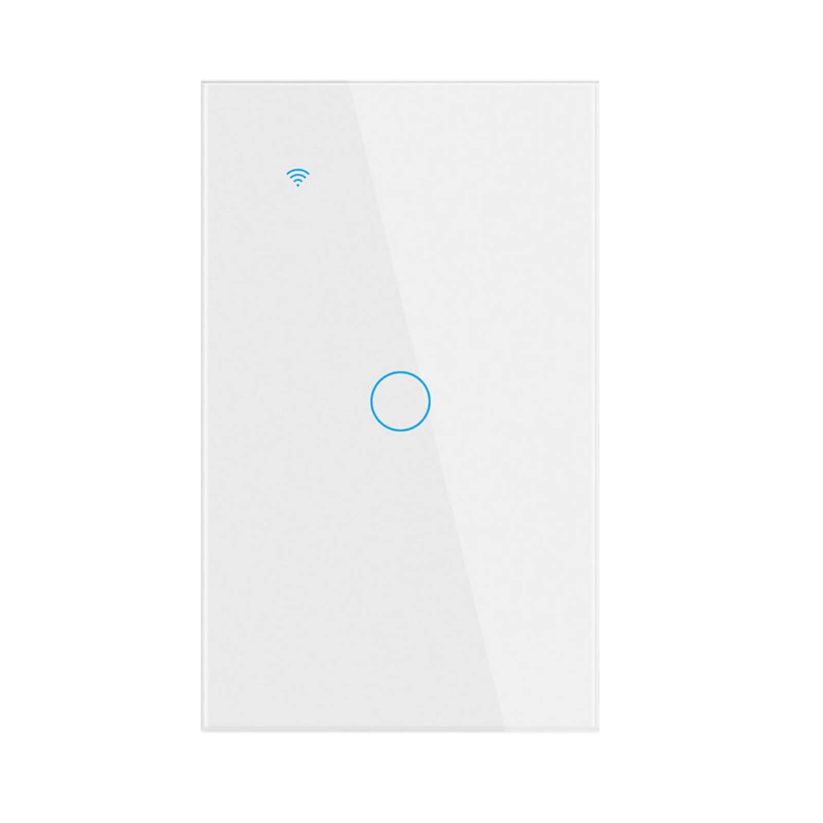 Smart Light Switch, Wi-Fi Enabled, White Glass Panel, Compatible with Apple HomeKit, G