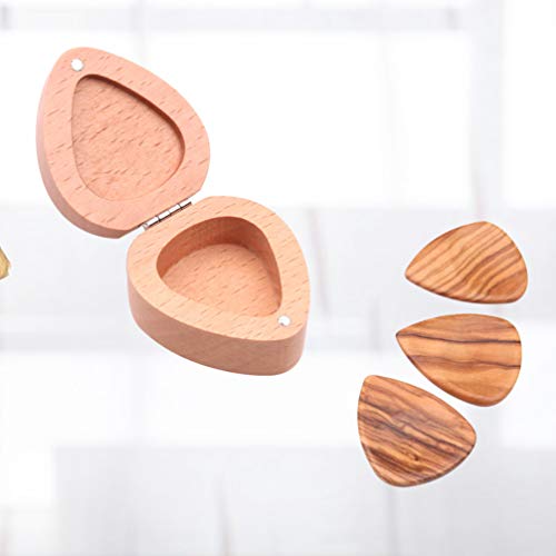 FARUTA Lot de 3 médiators en bois pour guitare acoustique, électrique, ukulélé – Boîte de rangement en forme de cœur - Les Beatles, Paul McCartney, John Lennon, RIngo Starr, George Harrison FARUTA Lot de 3 médiators en bois pour guitare acoustique, électrique, ukulélé - Boîte de rangement en forme de cœur – Image 3