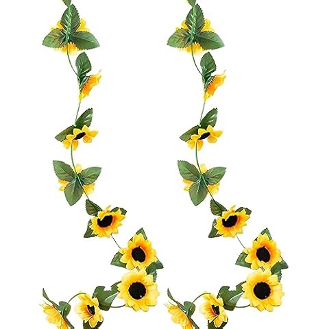 GVSAVY Artificial Sunflower Garlands 2.3m Cover