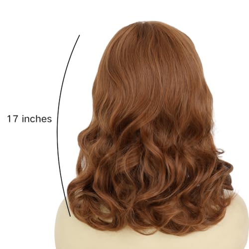 Image of Swiking Vintage Brown 1950s Hollywood Big Wave Wig Synthetic Curly Wig for Retro Parties Halloween Daily Use(Auburn Brown)