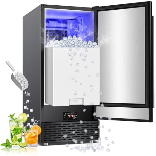 RAPSUAR Under Counter Ice Maker, Ice Maker Machine Commercial, 120Lbs/24H with 35lbs Storage Bin...