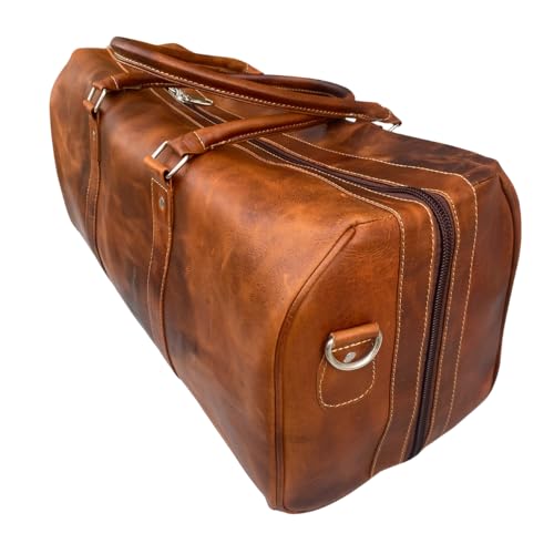 "Leather Duffel Travel Bag - Stylish Weekender Overnight Luggage for Men & Women, Durable & Spacious, Perfect for Weekend Getaways, Gym, and Business Trips"2
