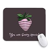 Gaming mouse pad erdbeere in schokolade zuckerguss short pun nachricht sagen, Dass sie rutschfeste gummi backing mousepad für notebooks computer maus matten