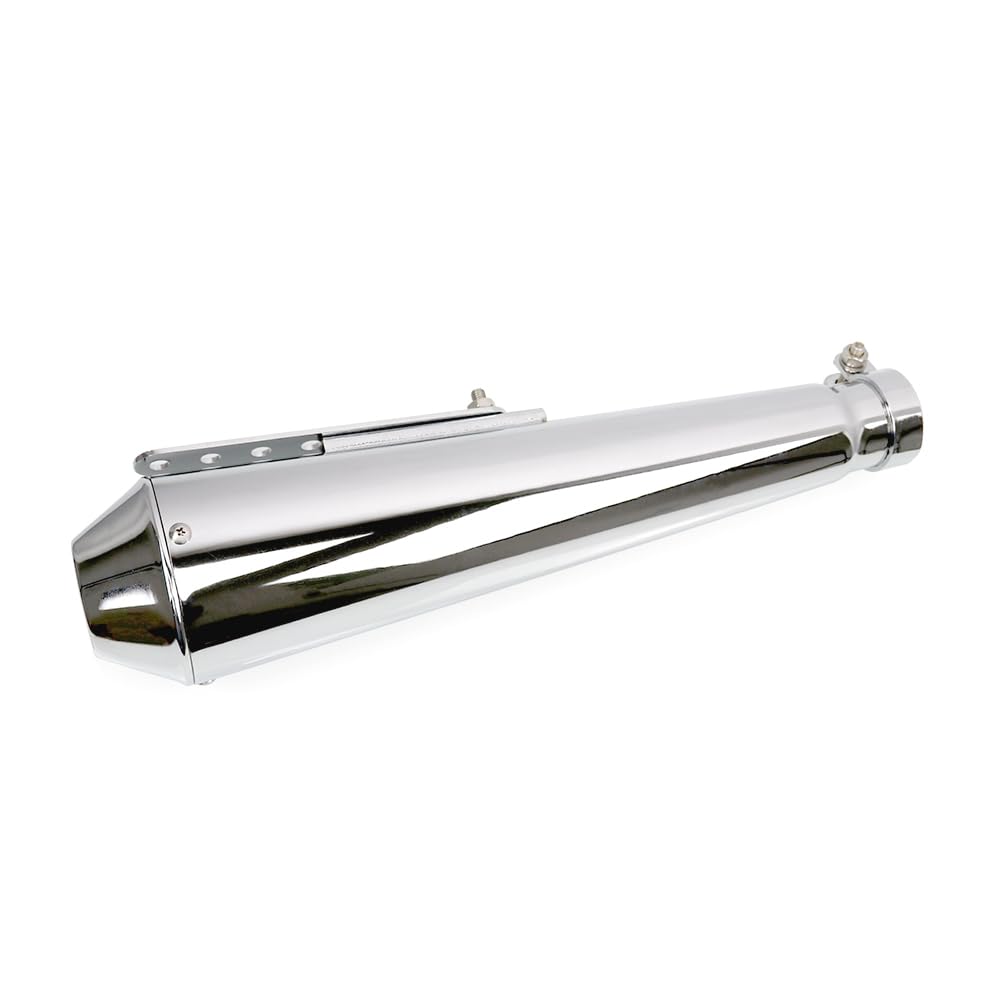 RYANSTAR RACING Stainless Steel Motorcycle Exhaust Muffler Silencer Pipe Inlet 1.46 1.54 1.65 1.77Inch Motorcycle Exhaust with Moveable DB Killer for Dirt Bike Street Bike Scooter(Silver)