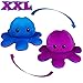 KUNSTIFY XXL Peluche Polipo reversibile peluche polpo 40cm, octopus peluche reversibile con polpo gigante grandi kawaii grande Simpatici peluche giganti, (Xxl Blu/Viola)