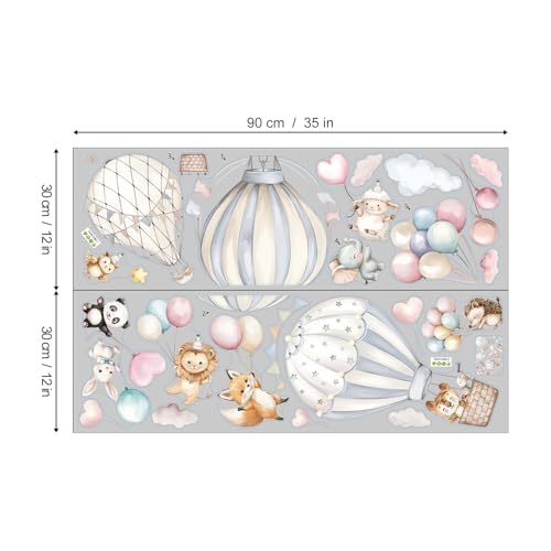 Vinilos decorativos globos aerostáticos para pared, infantil miniatura 6