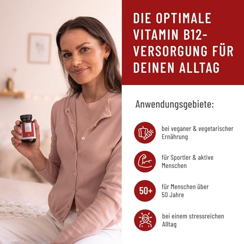 Vitamin B12 Vegan - 500 µg pro Tag - 270 Tabletten für 9 Monate - Beide aktive B12 Formen Adenosyl- & Methylcobalamin - Zellkraft B12 Komplex hochdosiert und laborgeprüft