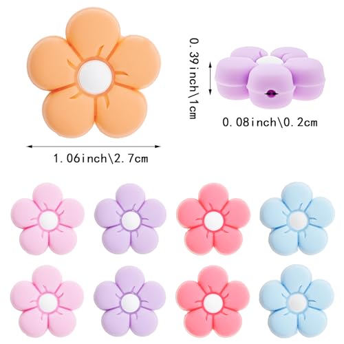 Image of 10 Pack Cute Flower Needle Point Protectors Silicone Needle Point Protectors Knitting Accessories and Supplies Knitting Needle Stoppers Knitting Needles Point Protectors Knitting Tools