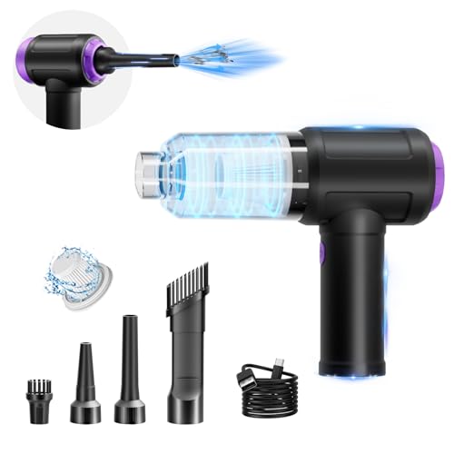 Goweto 14500PA Computer Vacuum Cleaner Keyboard Cleaner Compressed Air Duster - Cordless Handheld Mini Vacuum for PC/Laptop Cleaning - Portable Air Duster for Car/Home/Office