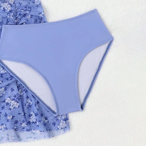 Girl's 3 Piece Halter Bikini Sets Tropical Floral Bathing Suit with Cover Skirt Swimsuit Teen Girls Beach Swimwear3