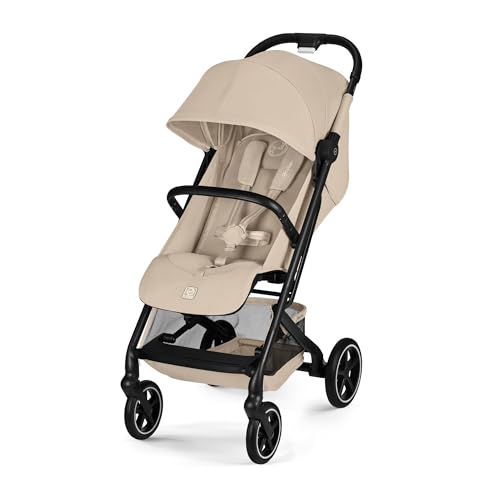 CYBEX Gold Silla de Paseo BEEZY con Reclinado Horizontal Ergonómico, Desde el Nacimiento Hasta los 4 Años Aprox (Máx. 22 kg), Plegable y Compacta, Sistema de Arnés con Una Mano, Almond Beige