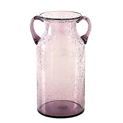Large Purple Glass Vase with Double Ears