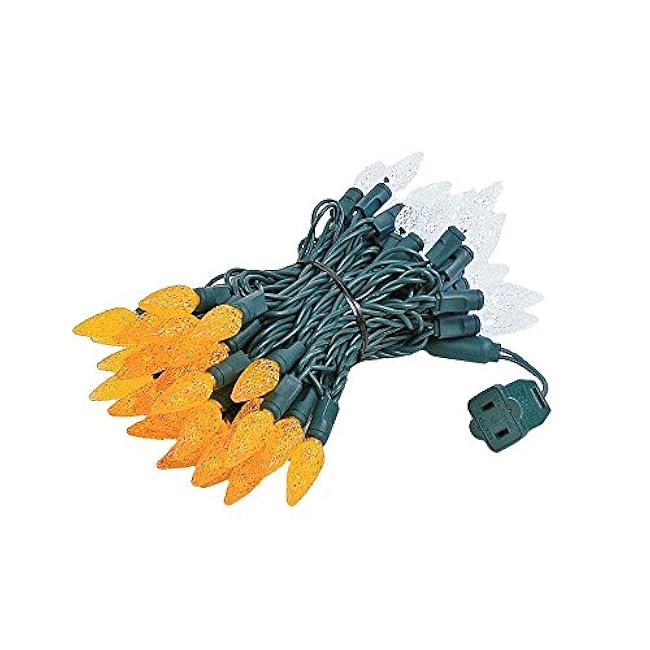 Novelty Lights 24FT 70 LED C6 LED Christmas String Lights, Outdoor Christmas Tree Commercial Grade LED String Lights, Permanent Christmas Lights Outdoor Tree Decorations Outdoor (Blue/Orange)