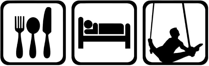 Eat Sleep Gymnastic Rings Olympics Sport Daily Activity Schedule Vinyl Sticker Decal for Car Truck Motorcycle Windows Bumper Laptop Home Wall Decor - Many Colors & Sizes