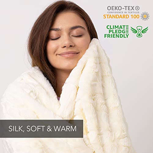 Luxury Plush Blanket - Cozy, Soft, Fuzzy Faux Fur Throw Blanket For Couch - Ideal Comfy Minky Blanket For Adults For Cold Nights By Everlasting Comfort #TOP4