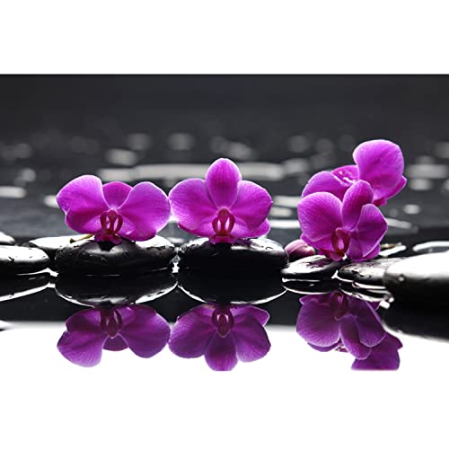 MountainBay Puzzle 1000 Teile Schwarze Steine und rosa Blume Puzzle für Erwachsene - Schwarze Steine und rosa Orchid, Jigsaw 1000 Teile Erwachsene Kinder, Spielzeug, Spaß, Familienspiel Cover