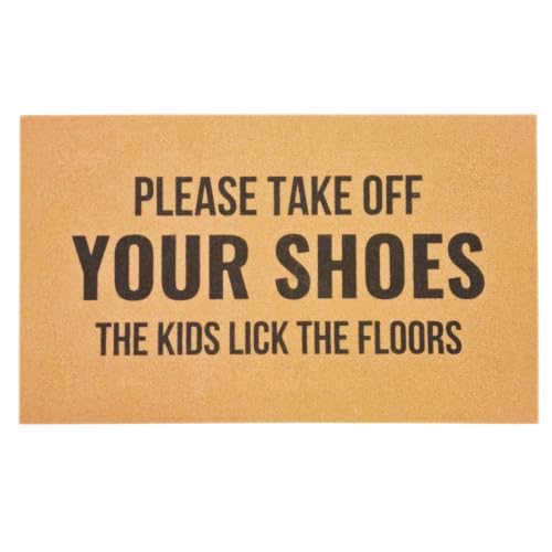 SAIONJI Please Take Off Your Shoes Doormat 30 x 18 Inch Funny Family Mat