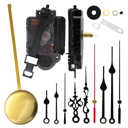 TIKROUND Original Youngtown 12888 Pendulum Clock Movement with 3 Sets of Hands 23 mm (9/10 inches) Shaft Length 15.4 mm (3/5 inch) Thread Length.