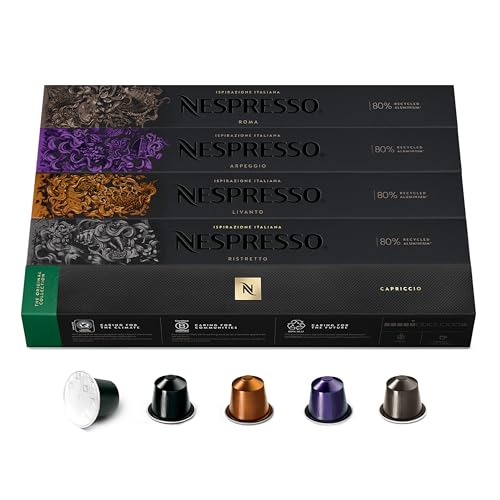 NESPRESSO ORIGINAL, Auswahl an Espresso Kaffees, Mittlere bis dunklere Röstungen, Kompatibel mit ORIGINAL Kaffeemaschinen, Kapsel Set aus 50 Kaffeekapseln