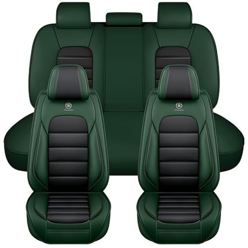 Image of Full Set Seat Covers for Volkswagen Golf SportWagen 2015-2019, Black-Green