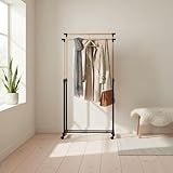 INDE MOBLEKIT | Perchero Doble Extensible con Ruedas 80x43x90-160 cm, Burro Ropa...