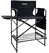 WKFAMOUT 27" Tall Camping Director Chair Oversized with Side Table, Heavy Duty Folding Lawn Chair...