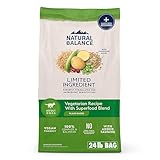 Natural Balance Limited Ingredient Adult Dry Dog Food with Vegan Plant Based Protein and Healthy Grains, Vegetarian Recipe, 24 Pound (Pack of 1)
